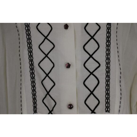 VINTAGE IVY Collectibles Womens Size Large Button Down Long Sleeve Shirt White - Picture 3 of 9